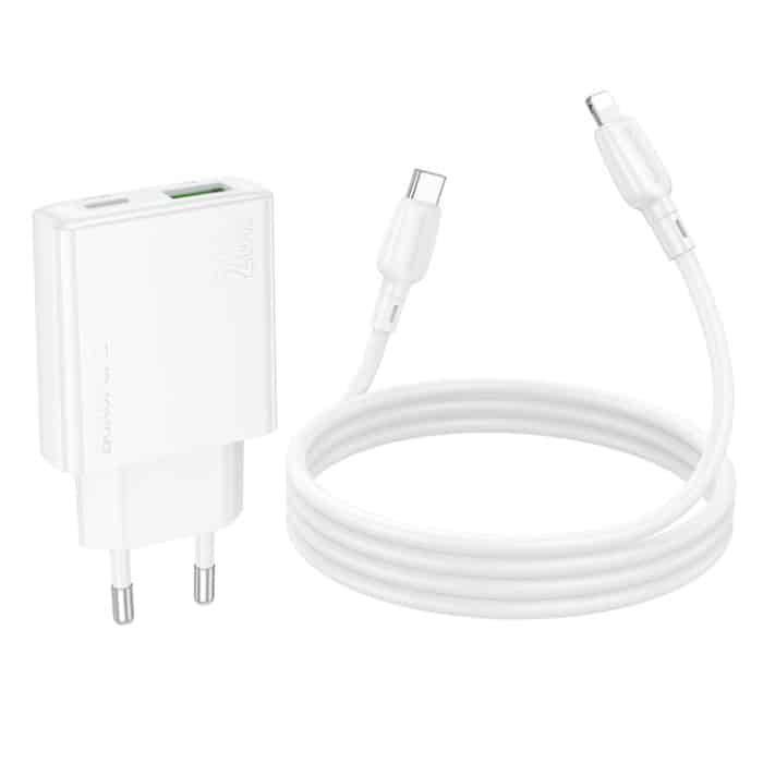 hoco BN24 PD 20 W USB, Typ-C Ladegerät mit 1 m Typ-C auf 8-Pin Kabelsatz, EU Plug – Bild 5