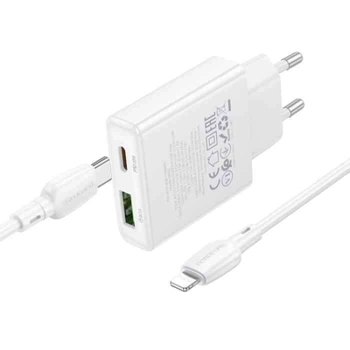 hoco BN25 PD 30W USB, Typ-C Ladegerät mit 1m Typ-C auf 8 Pin Kabelsatz, BN25 (8 Pin) – Bild 3
