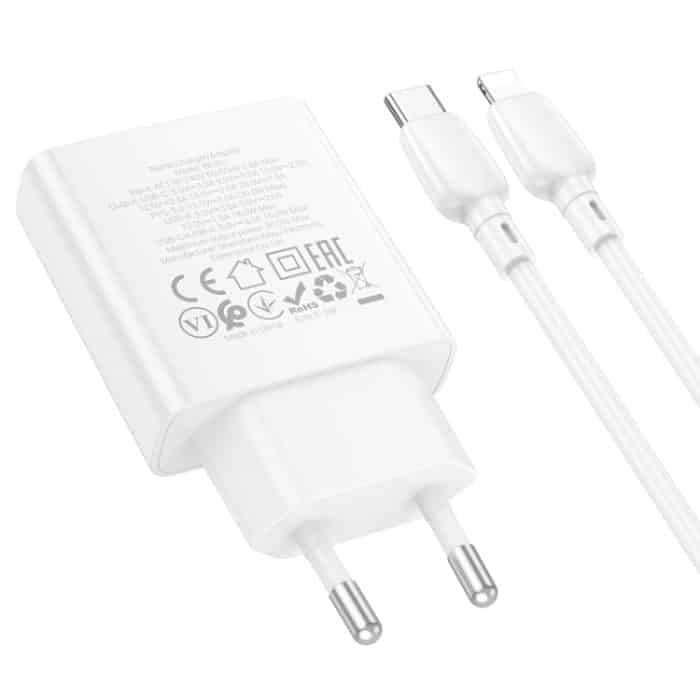 hoco BN25 PD 30W USB, Typ-C Ladegerät mit 1m Typ-C auf 8 Pin Kabelsatz, BN25 (8 Pin) – Bild 4