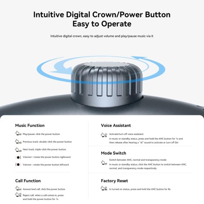 JOYROOM JR-JH1 Hybrid ANC Bluetooth Kabellose Kopfhörer Headset, JR-JH1 – Bild 8