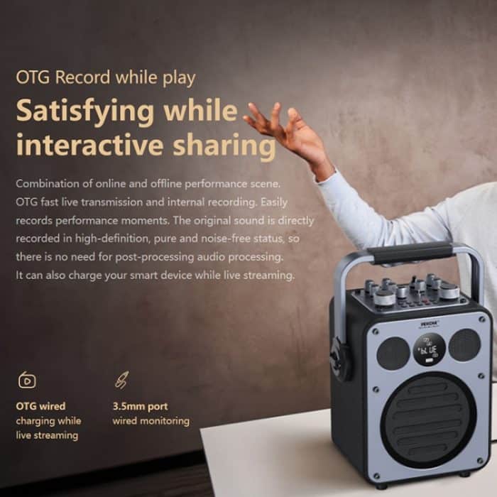 WK Beluga D7 Conductor HiFi Tragbarer Bluetooth-Lautsprecher für den Außenbereich, D7  (Black) – Bild 6