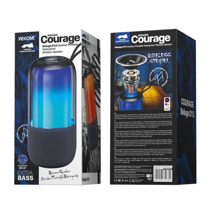 WK Beluga D13 Wasserdichter tragbarer Bluetooth-Lautsprecher für den Außenbereich, D13 (Black) – Bild 4