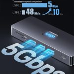 BYL-2411 11-in-1-Typ-C-HUB-Dockingstation mit 3 x USB3.0, PD100W, SD/TF, RJ45, Typ-C, VGA, HDTV, 3,5-mm-Buchse – Bild 8