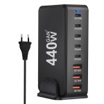 440 W GaN USB-Netzteil-Reiseladegerät mit 3 x USB, 5 x PD-Anschluss, EU Plug, US Plug, UK Plug, AU Plug