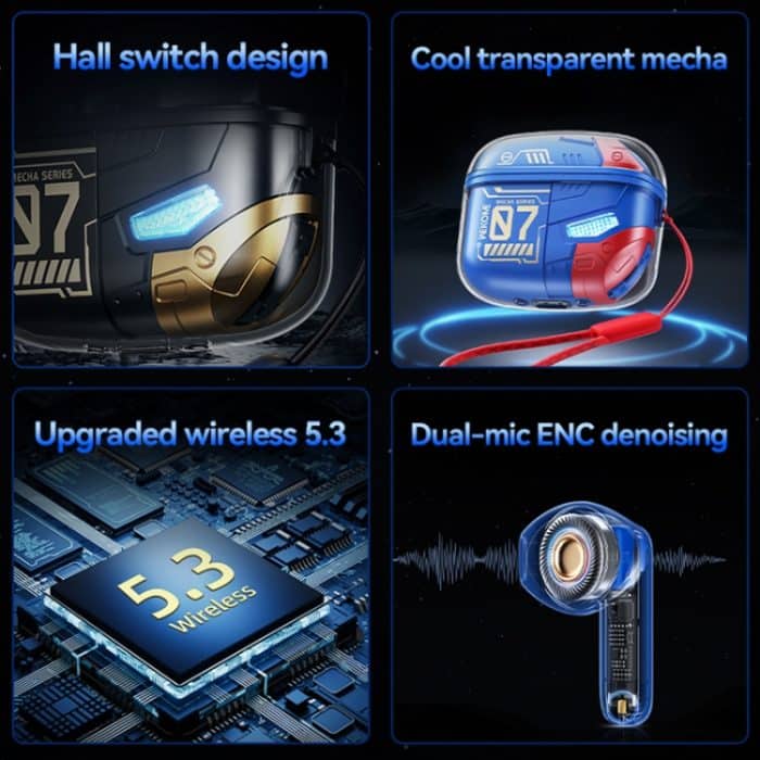 WEKOME WS-07 Armor ENC Rauschunterdrückung Kabelloser Bluetooth-Kopfhörer – Bild 3