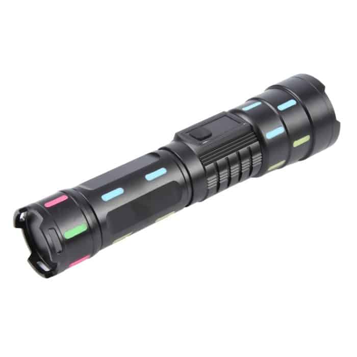 626 Weiße Laserwick-Teleskop-Zoom-LED-Taschenlampe mit fluoreszierenden Streifen, 626 – Bild 2