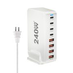 YMS-858 GaN 240 W USB x 4, USB-C / Typ-C x 4 Schnellladegerät, US Plug, UK Plug, AU Plug, EU Plug