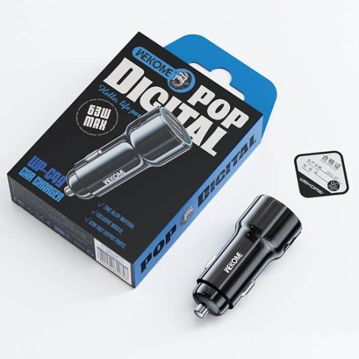 WEKOME WP-C49 Pop Digital Series USB, USB-C / Typ-C 63W Schnellladegerät fürs Auto, WP-C49 – Bild 8