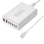 5C2A-220W GaN 220 W USB x 2, USB-C / Typ-C x 5 Schnellladegerät, US Plug, UK Plug, AU Plug, EU Plug