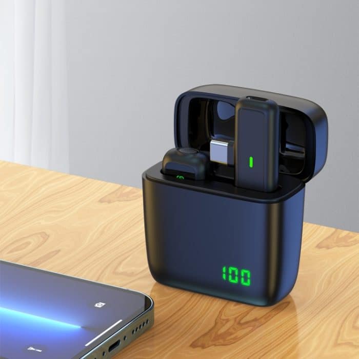 SX5 Lavalier-Funkmikrofon mit Digitalanzeige und Ladebox, Type-C, 8 Pin – Bild 1