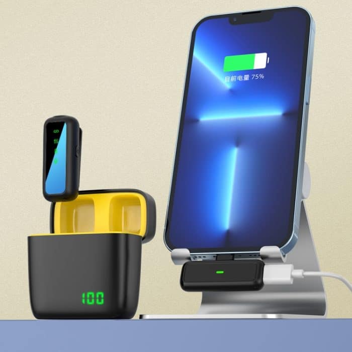 SX5 Lavalier-Funkmikrofon mit Digitalanzeige und Ladebox, Type-C, 8 Pin – Bild 6