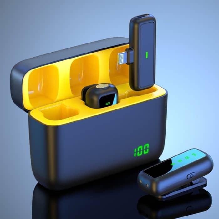 SX6 2-in-1-Lavalier-Funkmikrofon mit Digitalanzeige und Ladebox, Type-C, 8 Pin – Bild 2