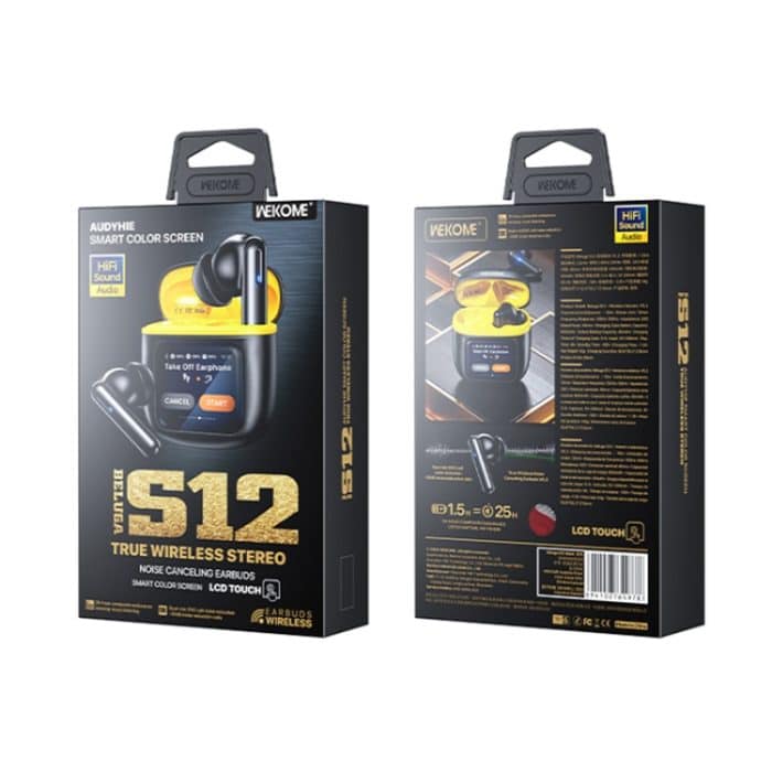 WEKOME Beluga S12 Audyhle ENC Rauschunterdrückung Kabellose Ohrhörer mit intelligentem Farbbildschirm – Bild 9