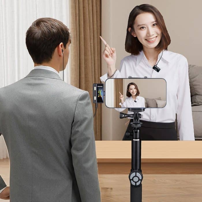 SX66 2-in-1-Lavalier-Funkmikrofon mit digitaler Ladebox/Fernbedienung – Bild 3