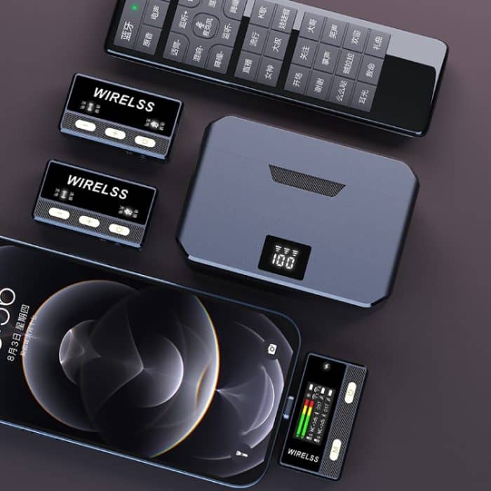 SX66 2-in-1-Lavalier-Funkmikrofon mit digitaler Ladebox/Fernbedienung – Bild 4