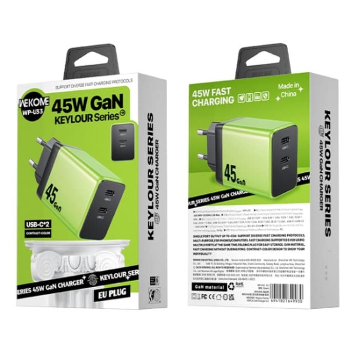 WK WP-U33 45W USB-C / Type-Cx2 GaN Schnellladegerät, EU Plug, UK Plug – Bild 8