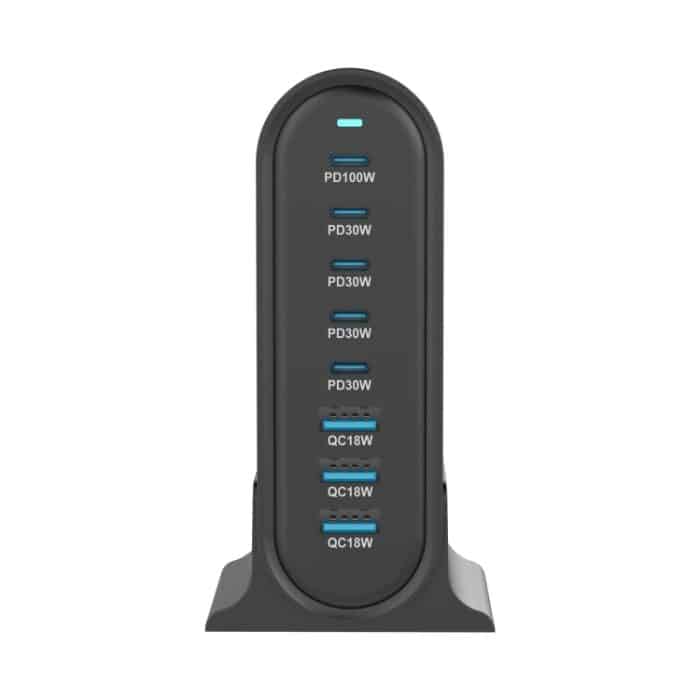 YMX-968 268W 5Typ-C, 3USB 8-Ports Desktop-Schnellladegerät, US Plug, UK Plug, EU Plug, AU Plug – Bild 3