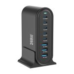 YMX-968 268W 5Typ-C, 3USB 8-Ports Desktop-Schnellladegerät, US Plug, UK Plug, EU Plug, AU Plug – Bild 6