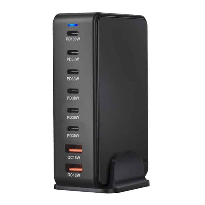 YMX-986 286W 6Typ-C, 3USB 8-Ports Desktop-Schnellladegerät, US Plug, UK Plug, EU Plug, AU Plug – Bild 2