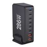 YMX-986 286W 6Typ-C, 3USB 8-Ports Desktop-Schnellladegerät, US Plug, UK Plug, EU Plug, AU Plug – Bild 4
