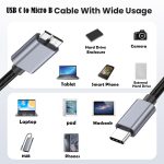 10 Gbit/s USB-C/Typ-C 3.1 auf Micro B mobiles Festplattenadapterkabel, 0.5m, 1.8m, 3m – Bild 5