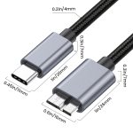 10 Gbit/s USB-C/Typ-C 3.1 auf Micro B mobiles Festplattenadapterkabel, 0.5m, 1.8m, 3m – Bild 6