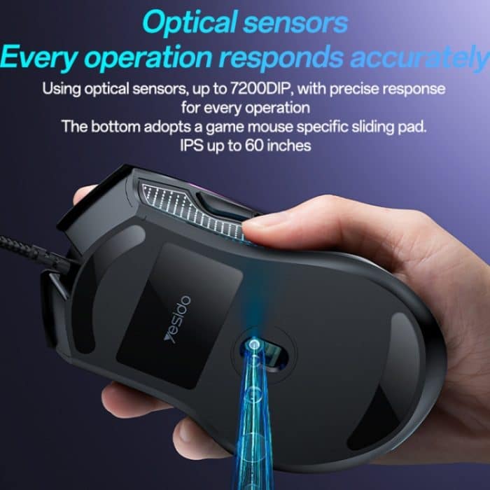 Yesido KB20 USB 7200DPI RGB Kabelgebundene Maus, KB20 – Bild 5