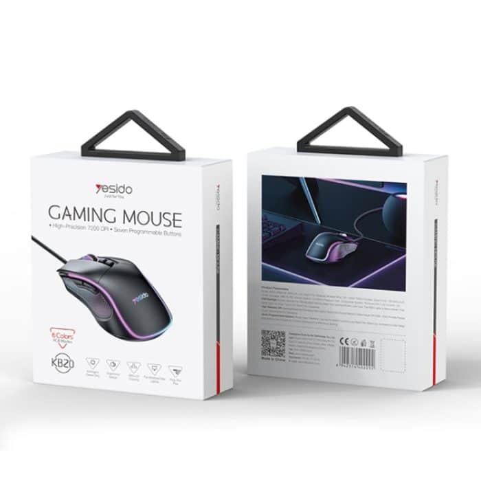 Yesido KB20 USB 7200DPI RGB Kabelgebundene Maus, KB20 – Bild 9