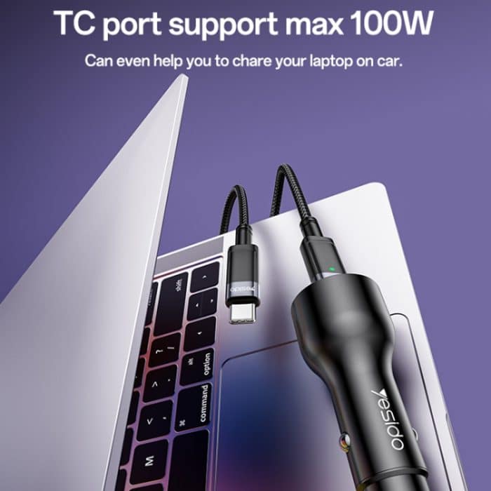 Yesido Y65 PD100W Typ-C + QC18W USB Superschnelles Autoladegerät, Y65 – Bild 5