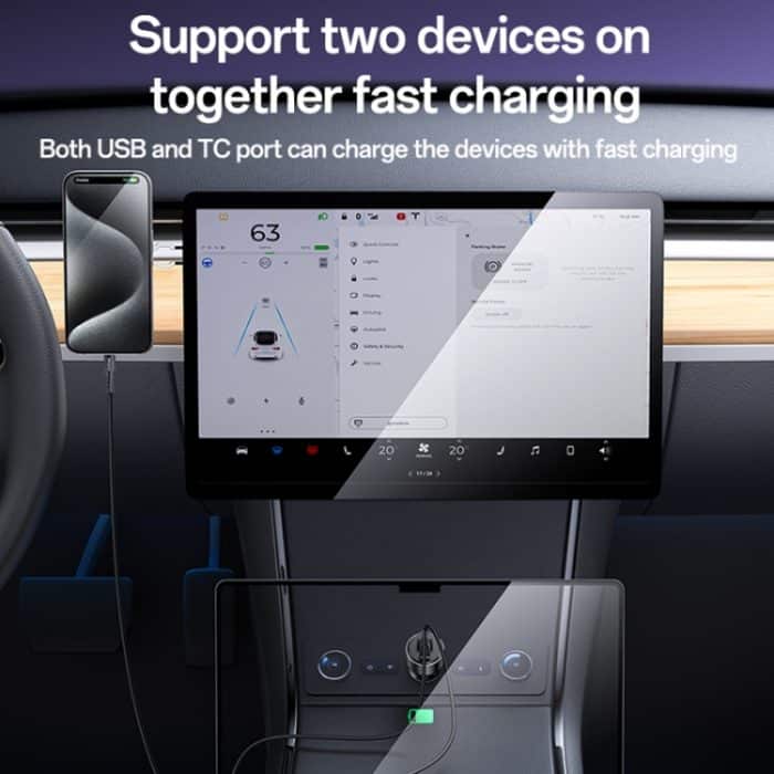 Yesido Y65 PD100W Typ-C + QC18W USB Superschnelles Autoladegerät, Y65 – Bild 6