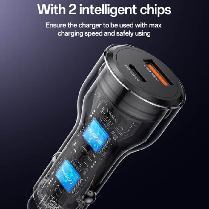 Yesido Y65 PD100W Typ-C + QC18W USB Superschnelles Autoladegerät, Y65 – Bild 7