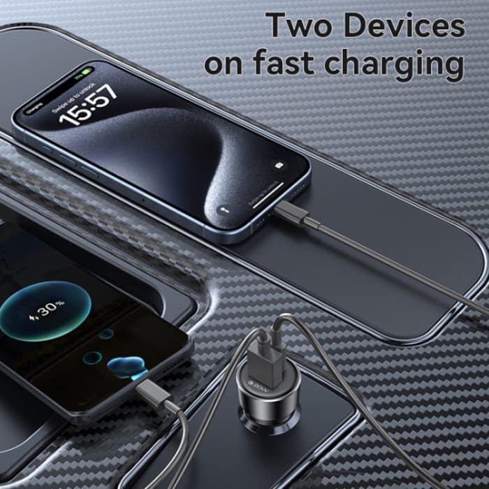 Yesido Y64 PD30W Typ-C + QC20W USB Superschnelles Autoladegerät, Y64 – Bild 3