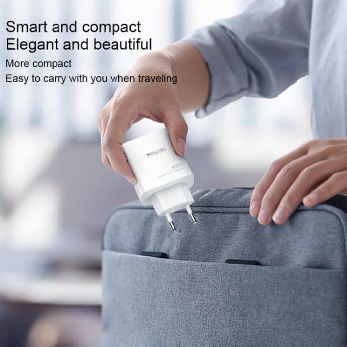 Yesido YC70 65 W Typ-C, USB, 8-poliges Reverse-GaN-Schnellladegerät mit Typ-C-auf-8-poligem Kabel – Bild 9