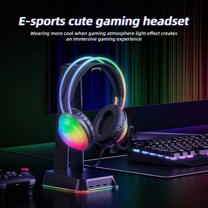 ONIKUMA X29 Kopfmontiertes kabelgebundenes Gaming-Headset mit RGB-Licht, Kabellänge: 2,2 m, X29 – Bild 8