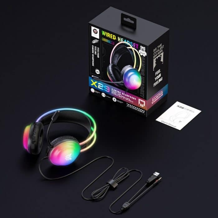 ONIKUMA X29 Kopfmontiertes kabelgebundenes Gaming-Headset mit RGB-Licht, Kabellänge: 2,2 m, X29 – Bild 9