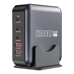 200 W GaN 3 Typ-C 2 USB-Multiport-Desktop-Ladegerät zum Teilen, US Plug, EU Plug, UK Plug, AU Plug