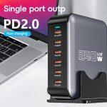 240 W GaN 6-Port USB-C/Typ-C Multi-Sharing-Tischladegerät, US Plug, EU Plug, UK Plug, AU Plug – Bild 2