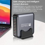 240 W GaN 6-Port USB-C/Typ-C Multi-Sharing-Tischladegerät, US Plug, EU Plug, UK Plug, AU Plug – Bild 4