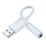 Borofone BV22 USB auf 3,5 mm externe Soundkarte, BV22 Blue, BV22 White – Bild 2