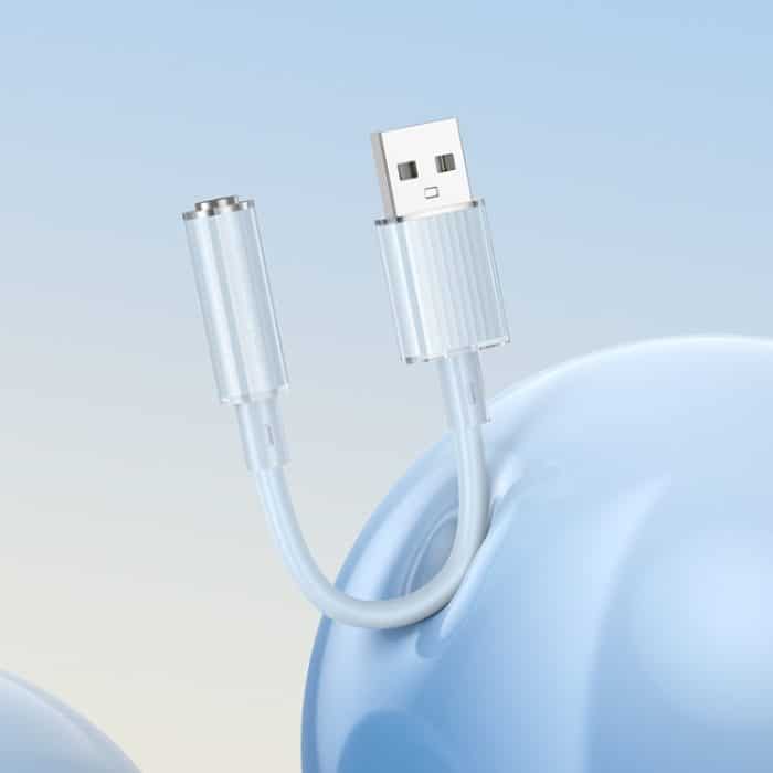 Borofone BV22 USB auf 3,5 mm externe Soundkarte, BV22 Blue, BV22 White – Bild 4
