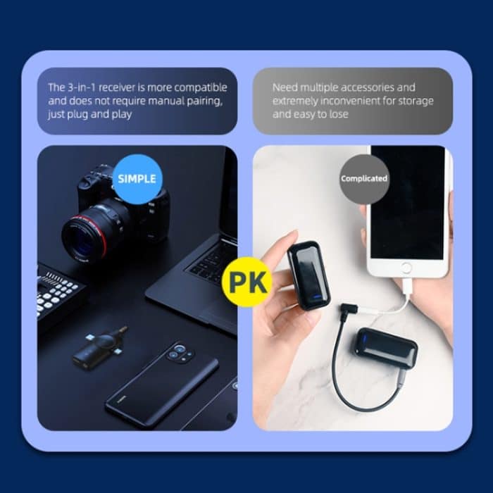 AP009 Drahtloses Lavaliermikrofon mit 3-in-1-Empfänger, One to One – Bild 6