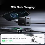 USAMS CC261 20W GaN Mini Typ-C / USB-C Dual Port Schnellladegerät mit Kabel, CC261 – Bild 4