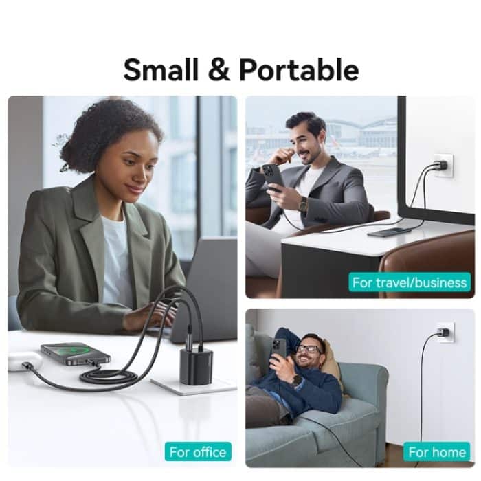 USAMS CC261 20W GaN Mini Typ-C / USB-C Dual Port Schnellladegerät mit Kabel, CC261 – Bild 6