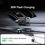 USAMS CC264 30W GaN Mini Typ-C / USB-C Dual Port Schnellladegerät mit Kabel, CC264 – Bild 4