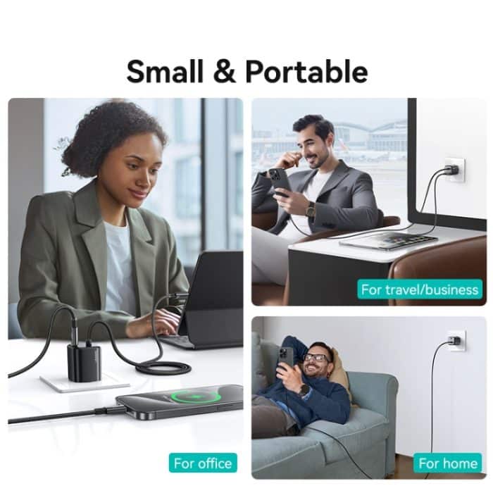 USAMS CC264 30W GaN Mini Typ-C / USB-C Dual Port Schnellladegerät mit Kabel, CC264 – Bild 6