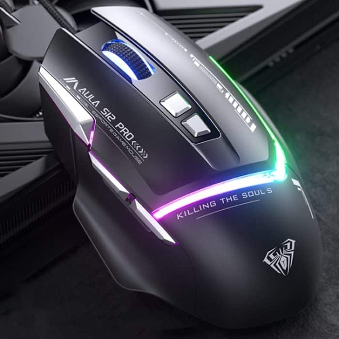 EDA007383201A.jpg AULA S12 Pro 12800DPI kabelgebundene RGB-Gaming-Maus – Bild 1