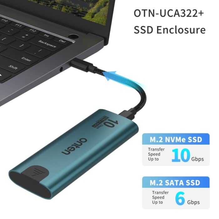 Onten UCA322+ 10 Gbit/s M.2 M-Key NVMe NGFF SSD-Gehäuse – Bild 5