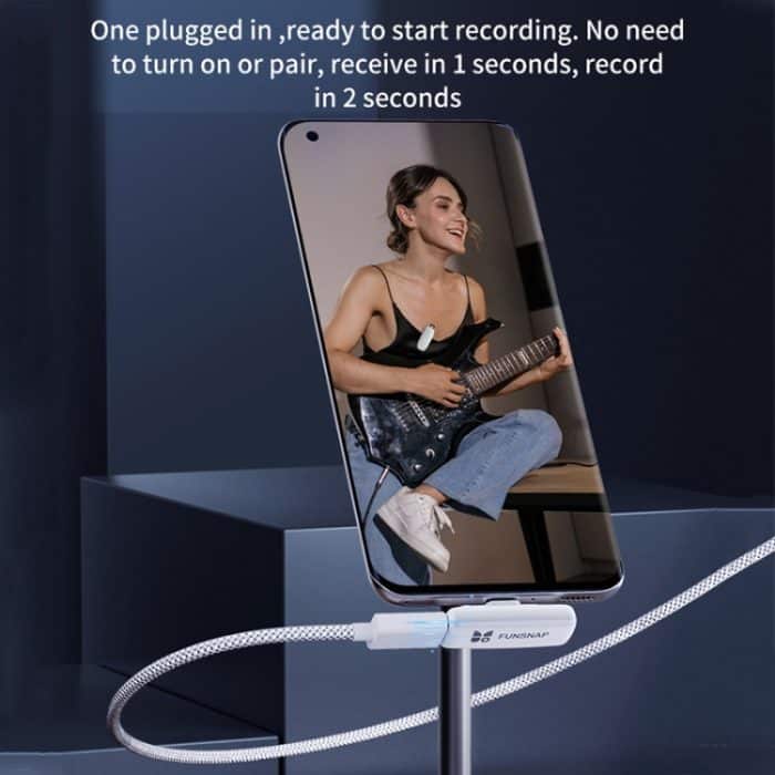 FUNSNAP M2 1 TX + 2 RX Digitale Rauschunterdrückung Drahtloses Mikrofon Mic Tok, M2 Type-C, M2 8 Pin – Bild 6