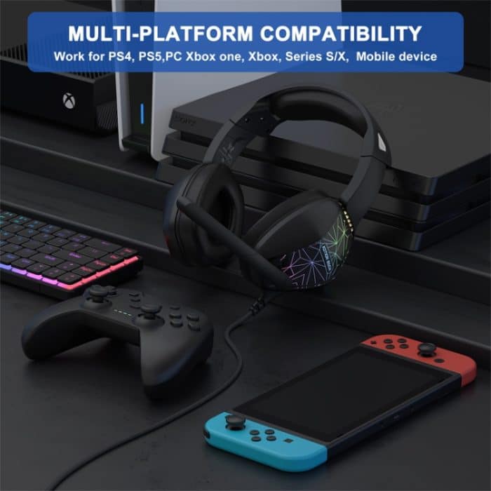 KOTION EACH G6000 On-Ear-Gaming-Headset mit Mikrofon, Länge: ca. 2,1 m, G6000 – Bild 6