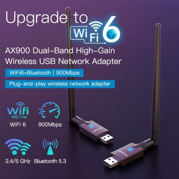 EDUP EP-AX900 900Mbps WiFi 6 Bluetooth 5.3 Dual-Band USB Wireless WiFi Adapter, EP-AX900 – Bild 2